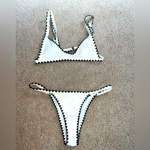 White Bikini Set with Black Detailing